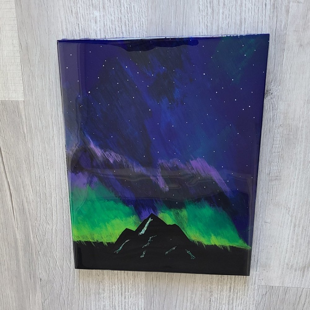 Original Art, Northern Lights, Acrylic Painting With Resin - Picture 6 of 7